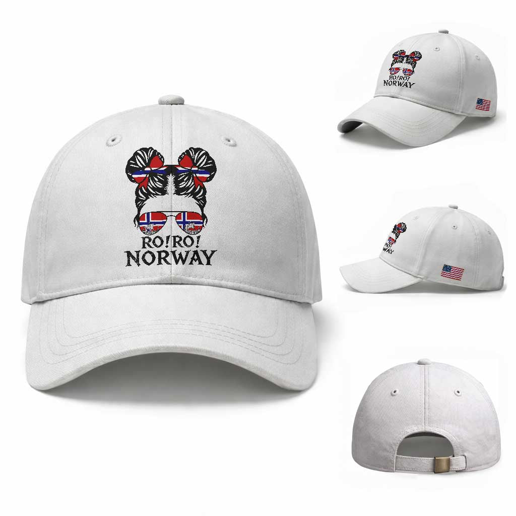 Ro Ro Norwegian Viking Ship Baseball Cap Norway Flag Messy Bun Girl TS14 Baseball Cap Universal Fit White Print Your Wear