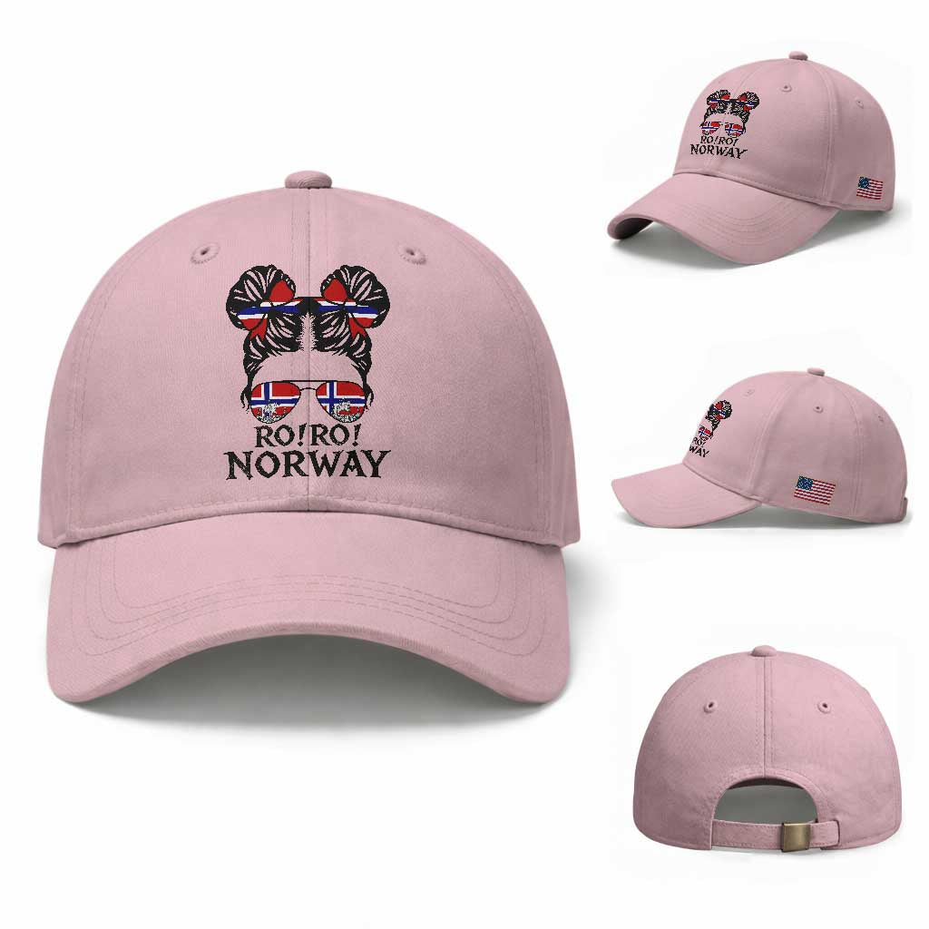 Ro Ro Norwegian Viking Ship Baseball Cap Norway Flag Messy Bun Girl TS14 Baseball Cap Universal Fit Light Pink Print Your Wear