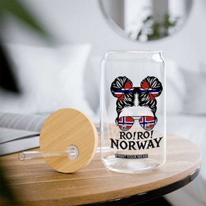 Ro Ro Norwegian Viking Ship Glass Can Norway Flag Messy Bun Girl TS14 Print Your Wear