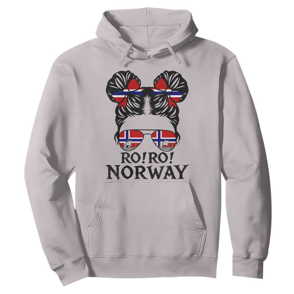 Ro Ro Norwegian Viking Ship Hoodie Norway Flag Messy Bun Girl TS14 Ice Gray Print Your Wear