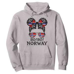 Ro Ro Norwegian Viking Ship Hoodie Norway Flag Messy Bun Girl TS14 Ice Gray Print Your Wear