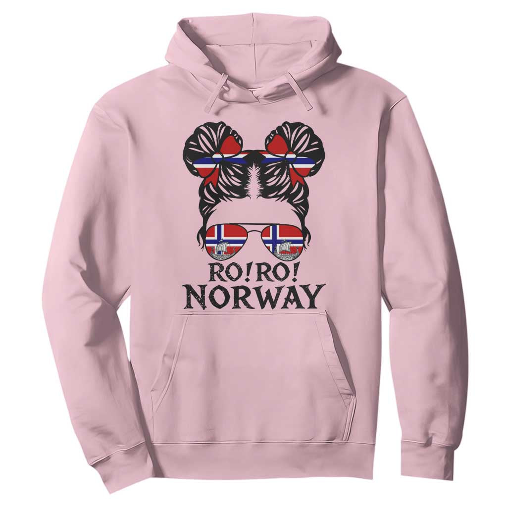 Ro Ro Norwegian Viking Ship Hoodie Norway Flag Messy Bun Girl TS14 Light Pink Print Your Wear