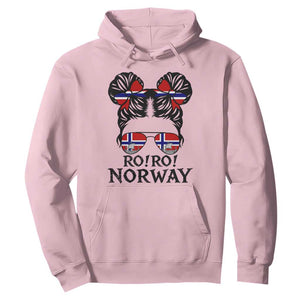 Ro Ro Norwegian Viking Ship Hoodie Norway Flag Messy Bun Girl TS14 Light Pink Print Your Wear