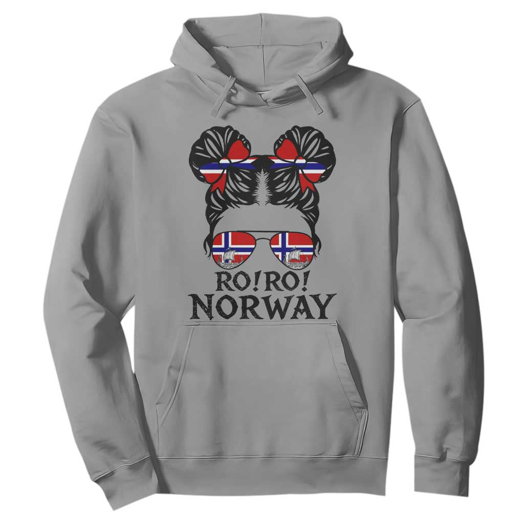 Ro Ro Norwegian Viking Ship Hoodie Norway Flag Messy Bun Girl TS14 Sport Gray Print Your Wear