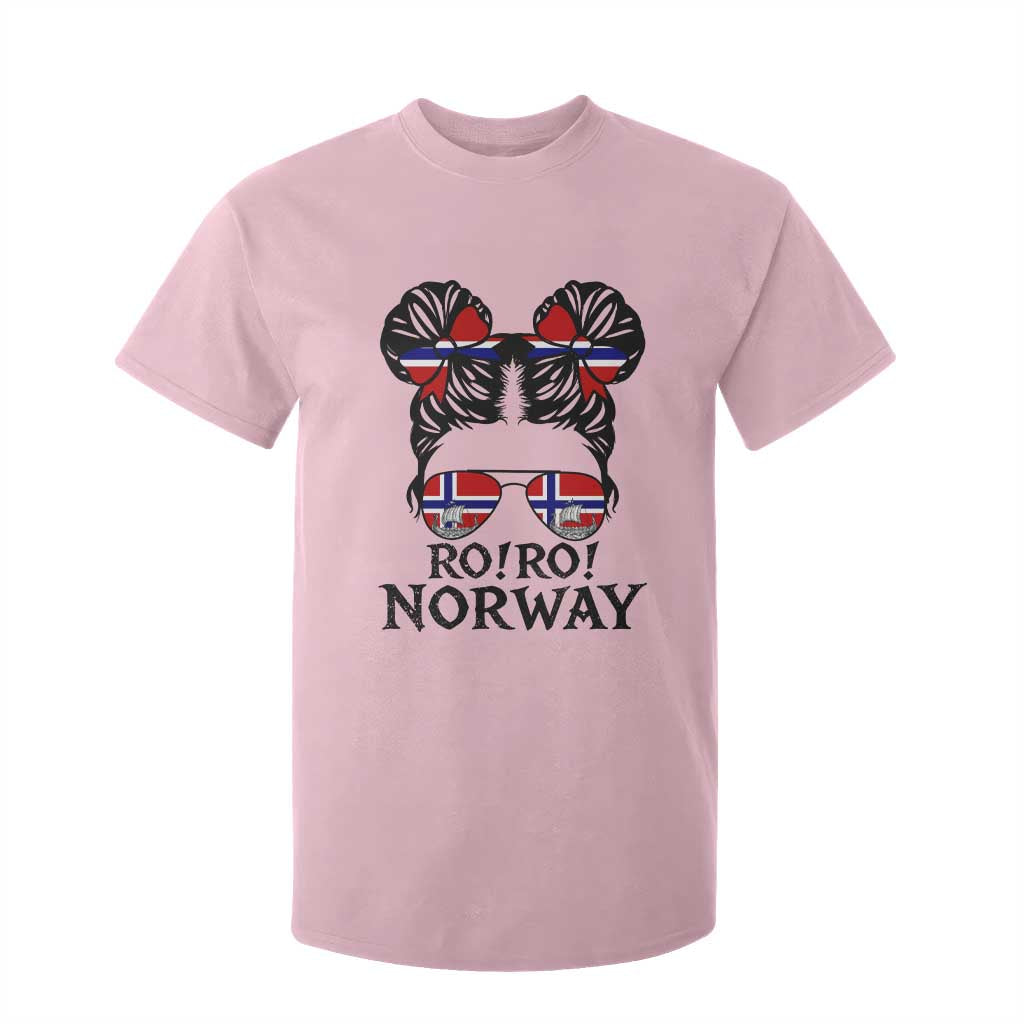 Ro Ro Norwegian Viking Ship T Shirt For Kid Norway Flag Messy Bun Girl TS14 Light Pink Print Your Wear