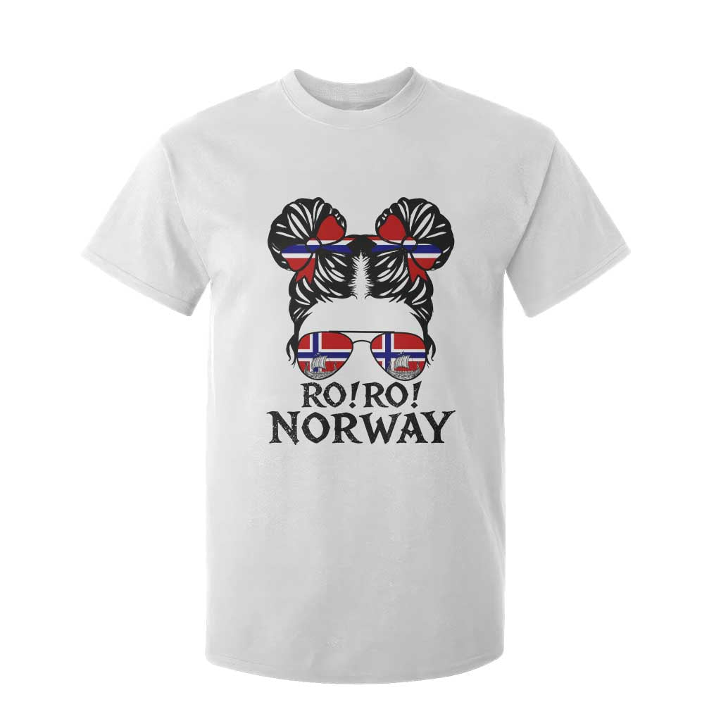 Ro Ro Norwegian Viking Ship T Shirt For Kid Norway Flag Messy Bun Girl TS14 White Print Your Wear