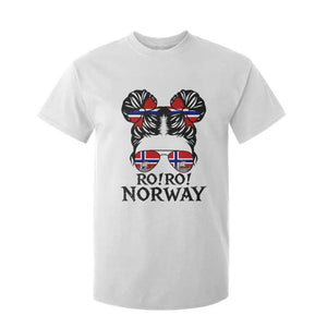 Ro Ro Norwegian Viking Ship T Shirt For Kid Norway Flag Messy Bun Girl TS14 White Print Your Wear