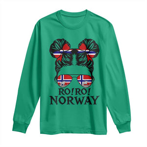 Ro Ro Norwegian Viking Ship Long Sleeve Shirt Norway Flag Messy Bun Girl TS14 Irish Green Print Your Wear