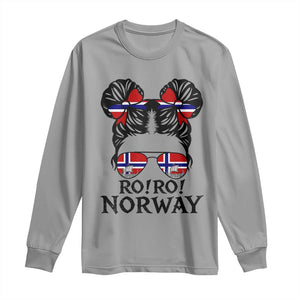 Ro Ro Norwegian Viking Ship Long Sleeve Shirt Norway Flag Messy Bun Girl TS14 Sport Gray Print Your Wear