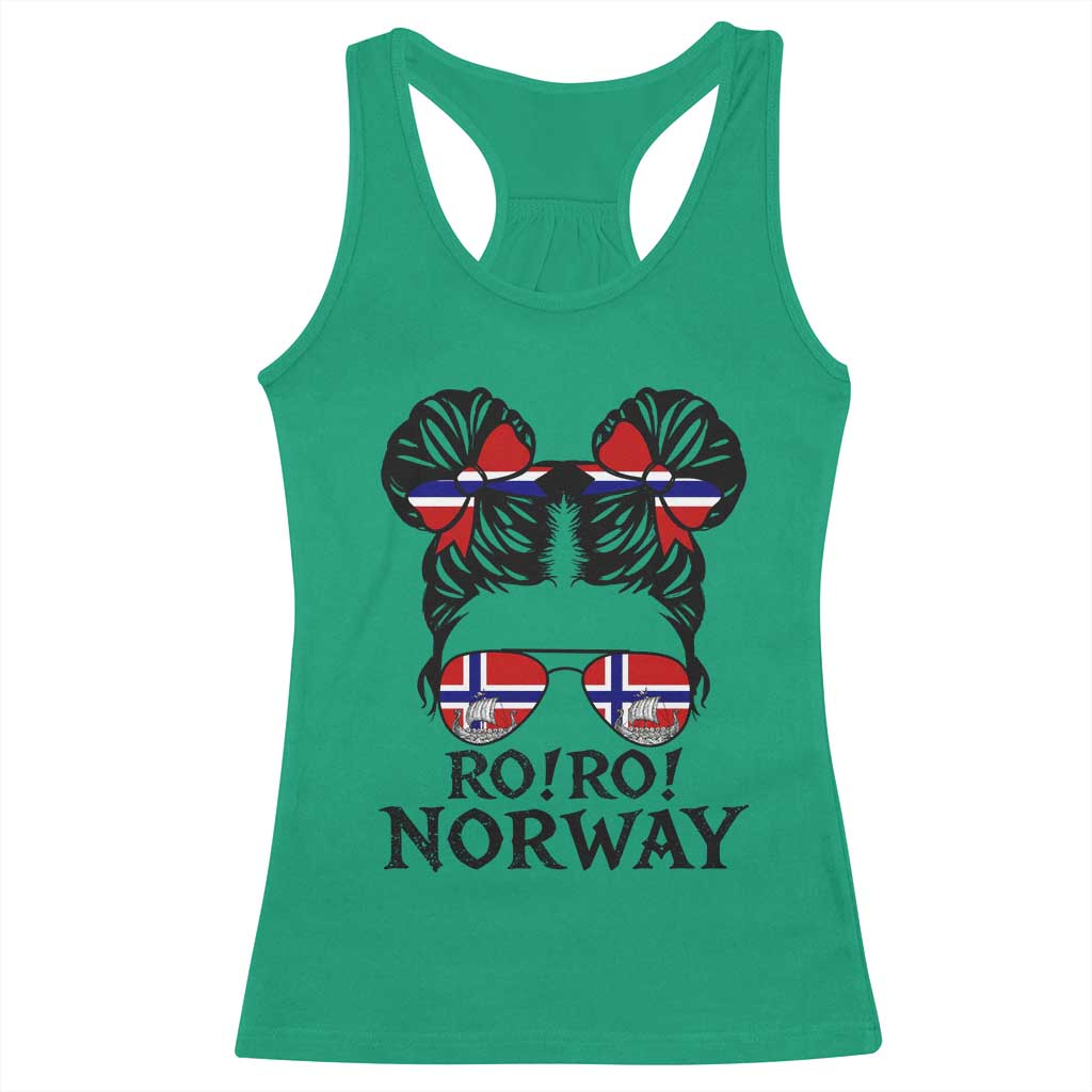 Ro Ro Norwegian Viking Ship Racerback Tank Top Norway Flag Messy Bun Girl TS14 Irish Green Print Your Wear