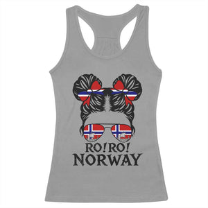 Ro Ro Norwegian Viking Ship Racerback Tank Top Norway Flag Messy Bun Girl TS14 Sport Gray Print Your Wear