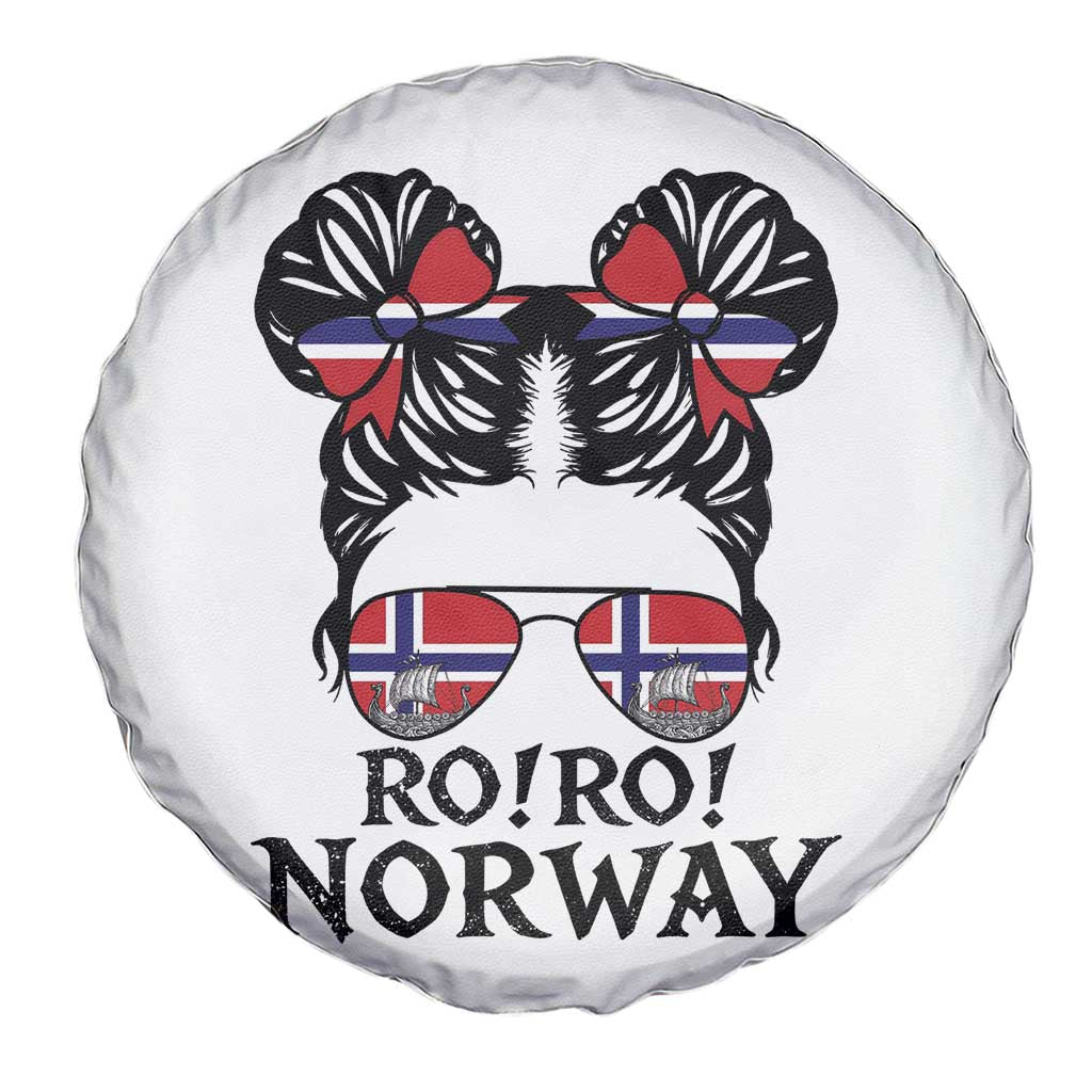 Ro Ro Norwegian Viking Ship Spare Tire Cover Norway Flag Messy Bun Girl TS14 Print Your Wear