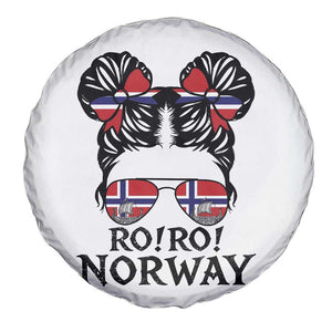 Ro Ro Norwegian Viking Ship Spare Tire Cover Norway Flag Messy Bun Girl TS14 Print Your Wear