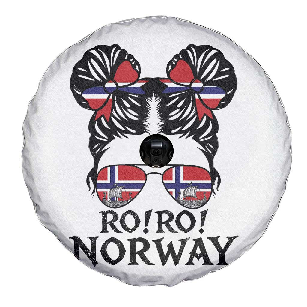 Ro Ro Norwegian Viking Ship Spare Tire Cover Norway Flag Messy Bun Girl TS14 Print Your Wear