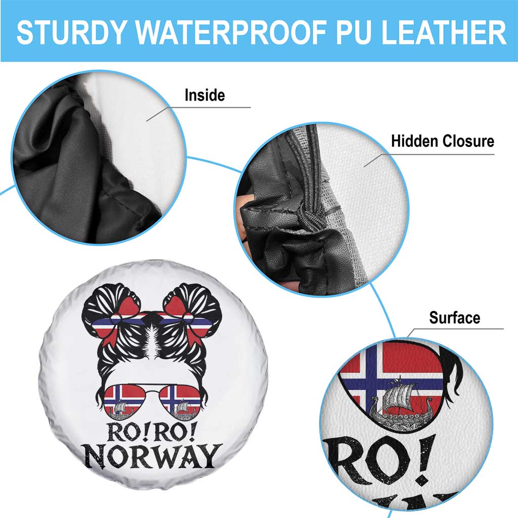 Ro Ro Norwegian Viking Ship Spare Tire Cover Norway Flag Messy Bun Girl TS14 Print Your Wear