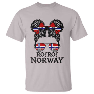 Ro Ro Norwegian Viking Ship T Shirt Norway Flag Messy Bun Girl TS14 Ice Gray Print Your Wear