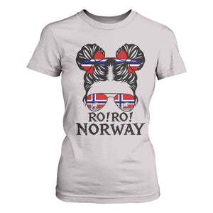 Ro Ro Norwegian Viking Ship T Shirt For Women Norway Flag Messy Bun Girl TS14 Ice Gray Print Your Wear
