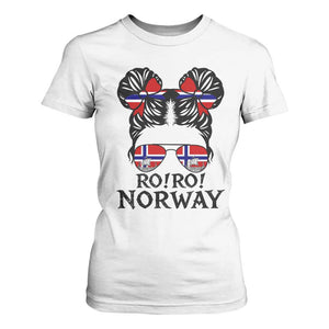 Ro Ro Norwegian Viking Ship T Shirt For Women Norway Flag Messy Bun Girl TS14 White Print Your Wear