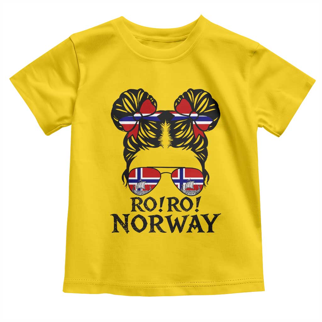 Ro Ro Norwegian Viking Ship Toddler T Shirt Norway Flag Messy Bun Girl TS14 Daisy Print Your Wear