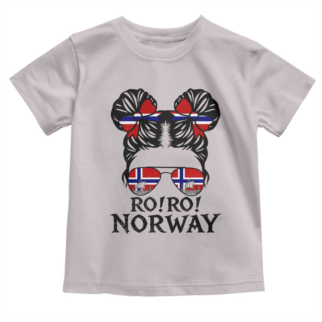 Ro Ro Norwegian Viking Ship Toddler T Shirt Norway Flag Messy Bun Girl TS14 Ice Gray Print Your Wear