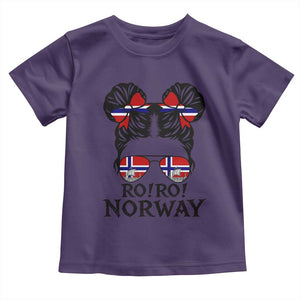 Ro Ro Norwegian Viking Ship Toddler T Shirt Norway Flag Messy Bun Girl TS14 Purple Print Your Wear