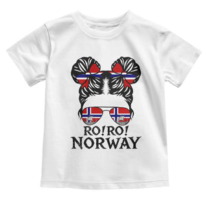 Ro Ro Norwegian Viking Ship Toddler T Shirt Norway Flag Messy Bun Girl TS14 White Print Your Wear