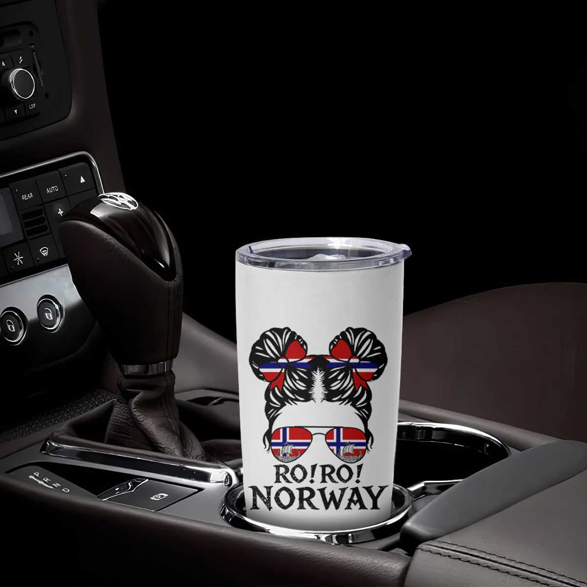 Ro Ro Norwegian Viking Ship Tumbler Cup Norway Flag Messy Bun Girl TS14 Print Your Wear