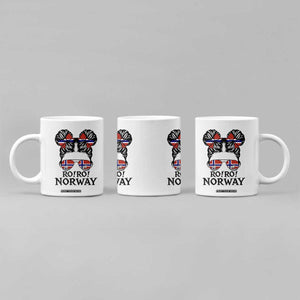 Ro Ro Norwegian Viking Ship Coffee Mug Norway Flag Messy Bun Girl TS14 Print Your Wear