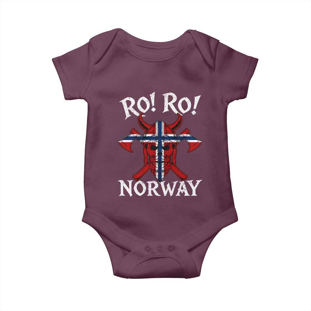 Ro Ro Norwegian Viking Blood Skull Norway Flag Pride Baby Onesie TS14 Maroon Print Your Wear