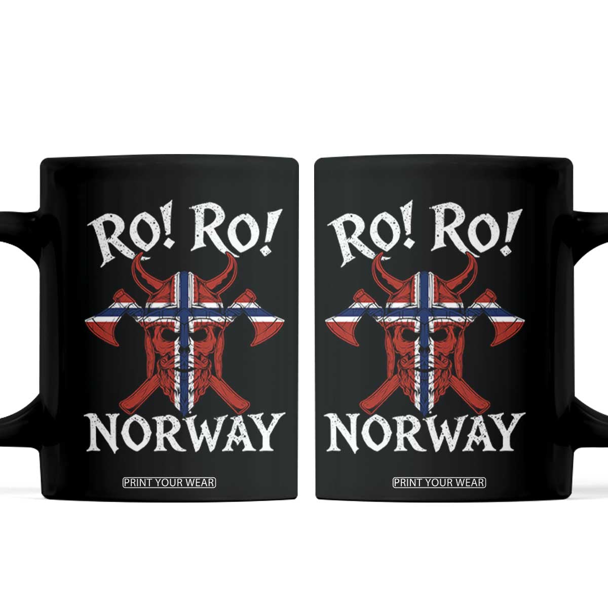 Ro Ro Norwegian Viking Blood Skull Norway Flag Pride Coffee Mug TS14 Black Print Your Wear