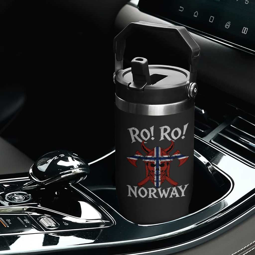 Ro Ro Norwegian Viking Blood Skull Norway Flag Pride Flip Straw Tumbler TS14 Print Your Wear