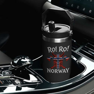 Ro Ro Norwegian Viking Blood Skull Norway Flag Pride Flip Straw Tumbler TS14 Print Your Wear