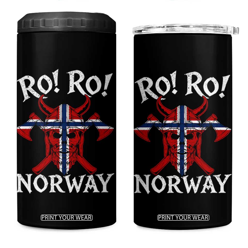 Ro Ro Norwegian Viking Blood Skull Norway Flag Pride 4 in 1 Can Cooler Tumbler TS14 One Size: 16 oz Black Print Your Wear