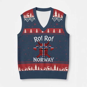 Ro Ro Norwegian Viking Blood Skull Norway Flag Pride V-Neck Knit Sweater Vest TS14 Navy Red Print Your Wear