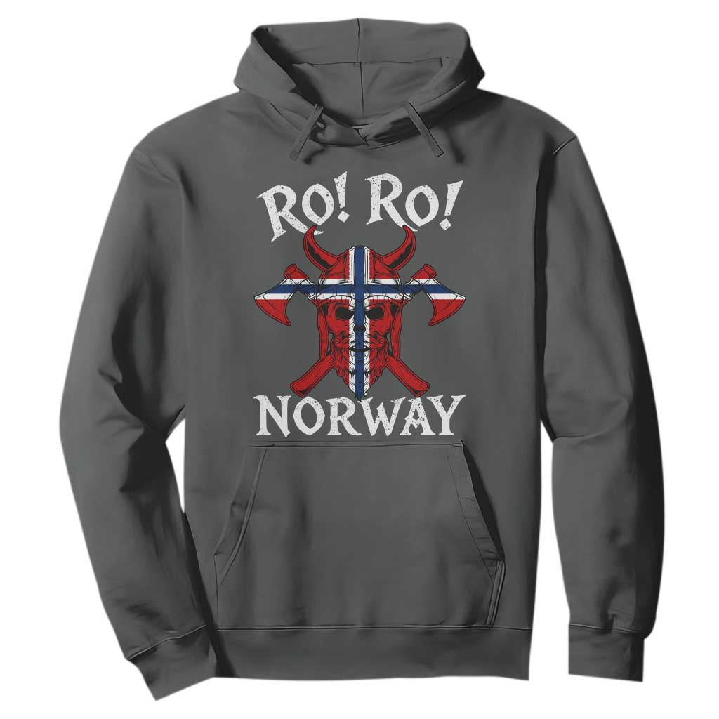 Ro Ro Norwegian Viking Blood Skull Norway Flag Pride Hoodie TS14 Dark Heather Print Your Wear