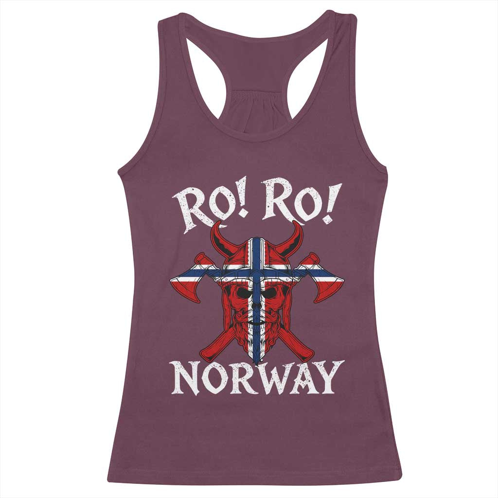Ro Ro Norwegian Viking Blood Skull Norway Flag Pride Racerback Tank Top TS14 Maroon Print Your Wear