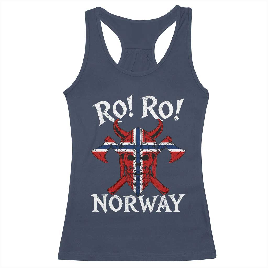Ro Ro Norwegian Viking Blood Skull Norway Flag Pride Racerback Tank Top TS14 Navy Print Your Wear