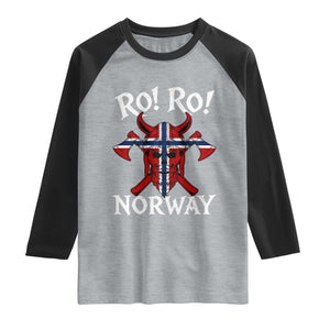 Ro Ro Norwegian Viking Blood Skull Norway Flag Pride Raglan Shirt TS14 Heather Gray Black Print Your Wear