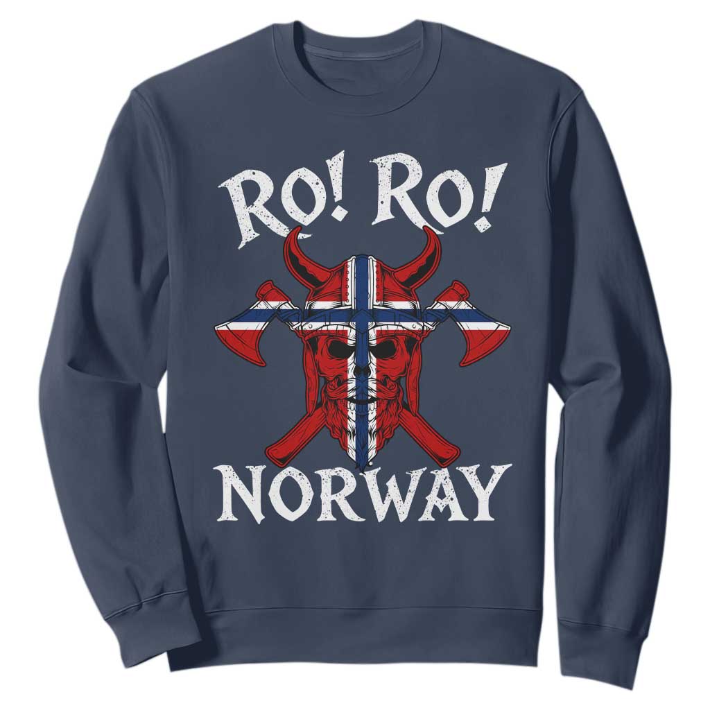 Ro Ro Norwegian Viking Blood Skull Norway Flag Pride Sweatshirt TS14 Navy Print Your Wear