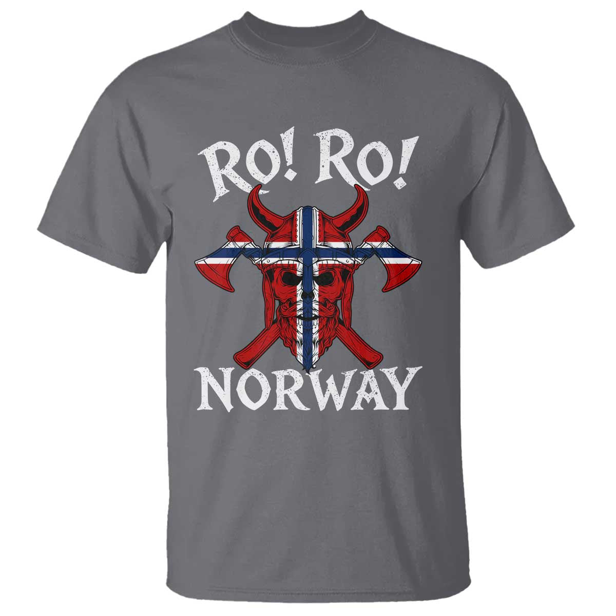 Ro Ro Norwegian Viking Blood Skull Norway Flag Pride T Shirt TS14 Charcoal Print Your Wear