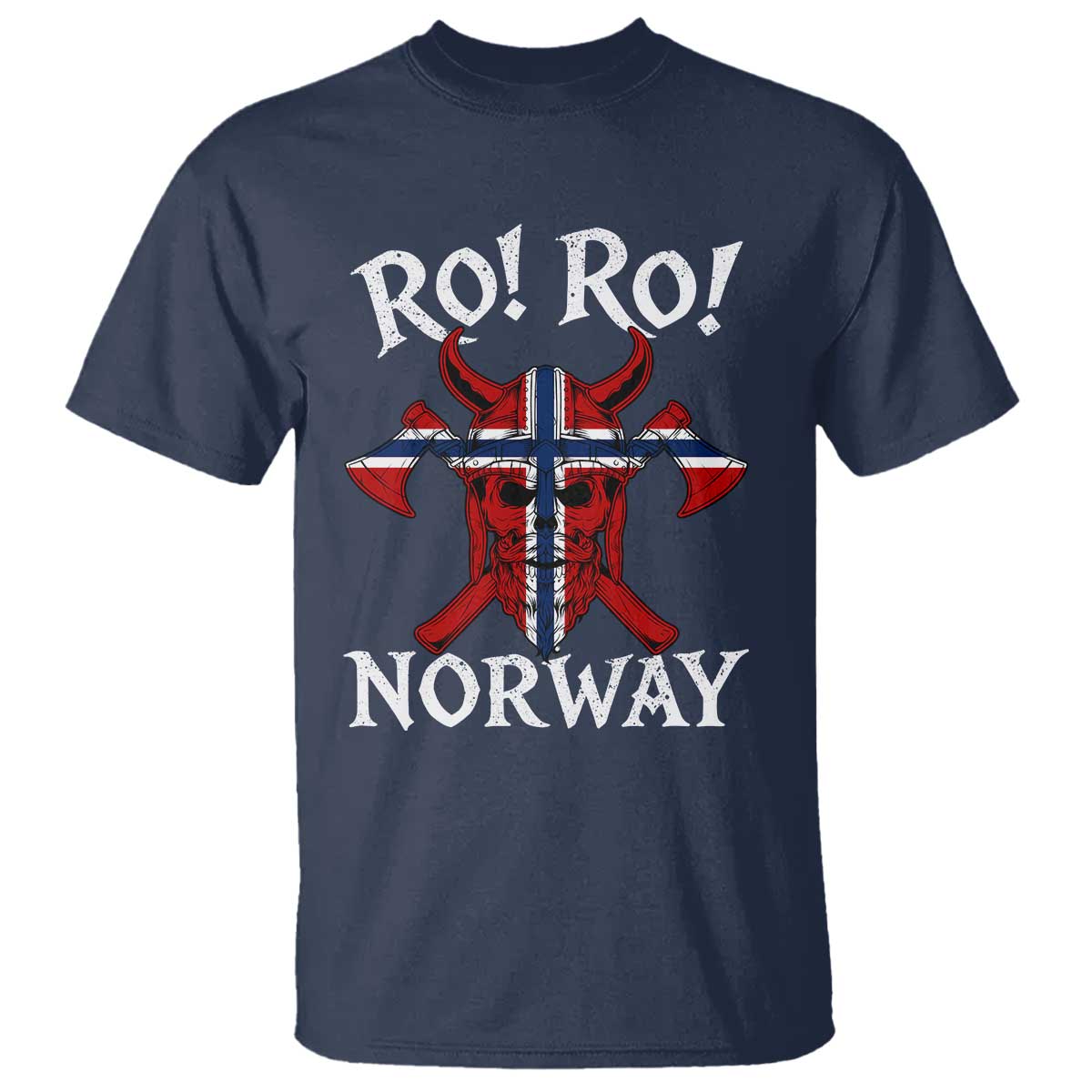 Ro Ro Norwegian Viking Blood Skull Norway Flag Pride T Shirt TS14 Navy Print Your Wear