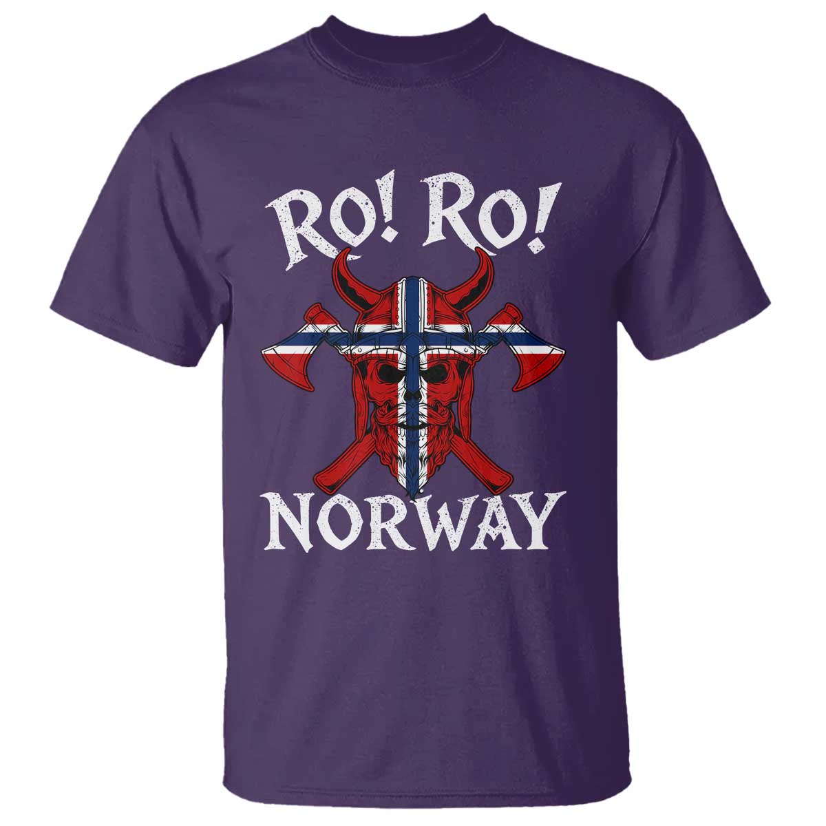 Ro Ro Norwegian Viking Blood Skull Norway Flag Pride T Shirt TS14 Purple Print Your Wear