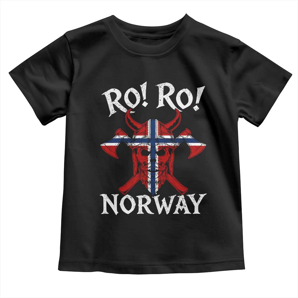 Ro Ro Norwegian Viking Blood Skull Norway Flag Pride Toddler T Shirt TS14 Black Print Your Wear
