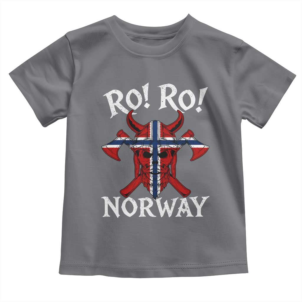 Ro Ro Norwegian Viking Blood Skull Norway Flag Pride Toddler T Shirt TS14 Charcoal Print Your Wear