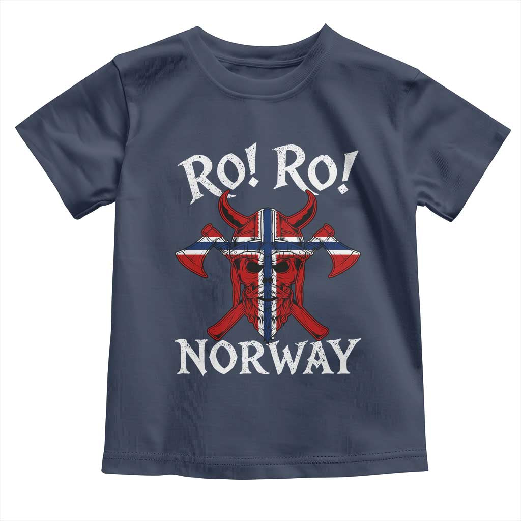 Ro Ro Norwegian Viking Blood Skull Norway Flag Pride Toddler T Shirt TS14 Navy Print Your Wear