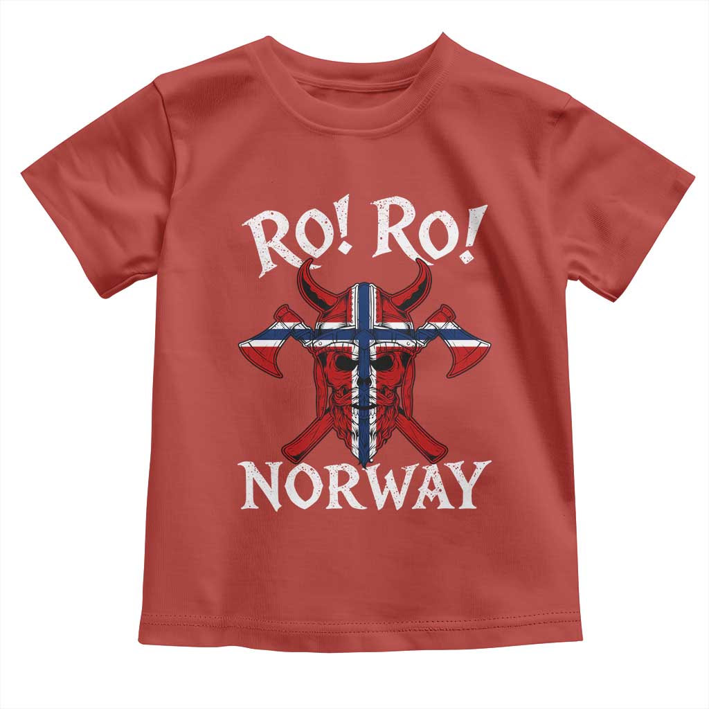 Ro Ro Norwegian Viking Blood Skull Norway Flag Pride Toddler T Shirt TS14 Red Print Your Wear