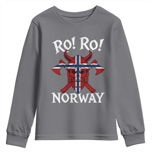 Ro Ro Norwegian Viking Blood Skull Norway Flag Pride Youth Sweatshirt TS14 Charcoal Print Your Wear