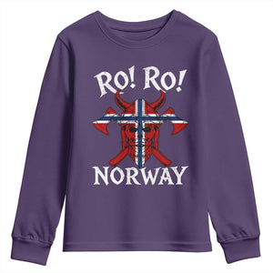 Ro Ro Norwegian Viking Blood Skull Norway Flag Pride Youth Sweatshirt TS14 Purple Print Your Wear