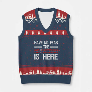 Have No Fear The Norwegian is Here V-Neck Knit Sweater Vest Funny Norway Herriatge Gift TS14 Navy Red Print Your Wear
