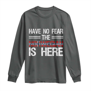 Have No Fear The Norwegian is Here Long Sleeve Shirt Funny Norway Herriatge Gift TS14 Dark Heather Print Your Wear